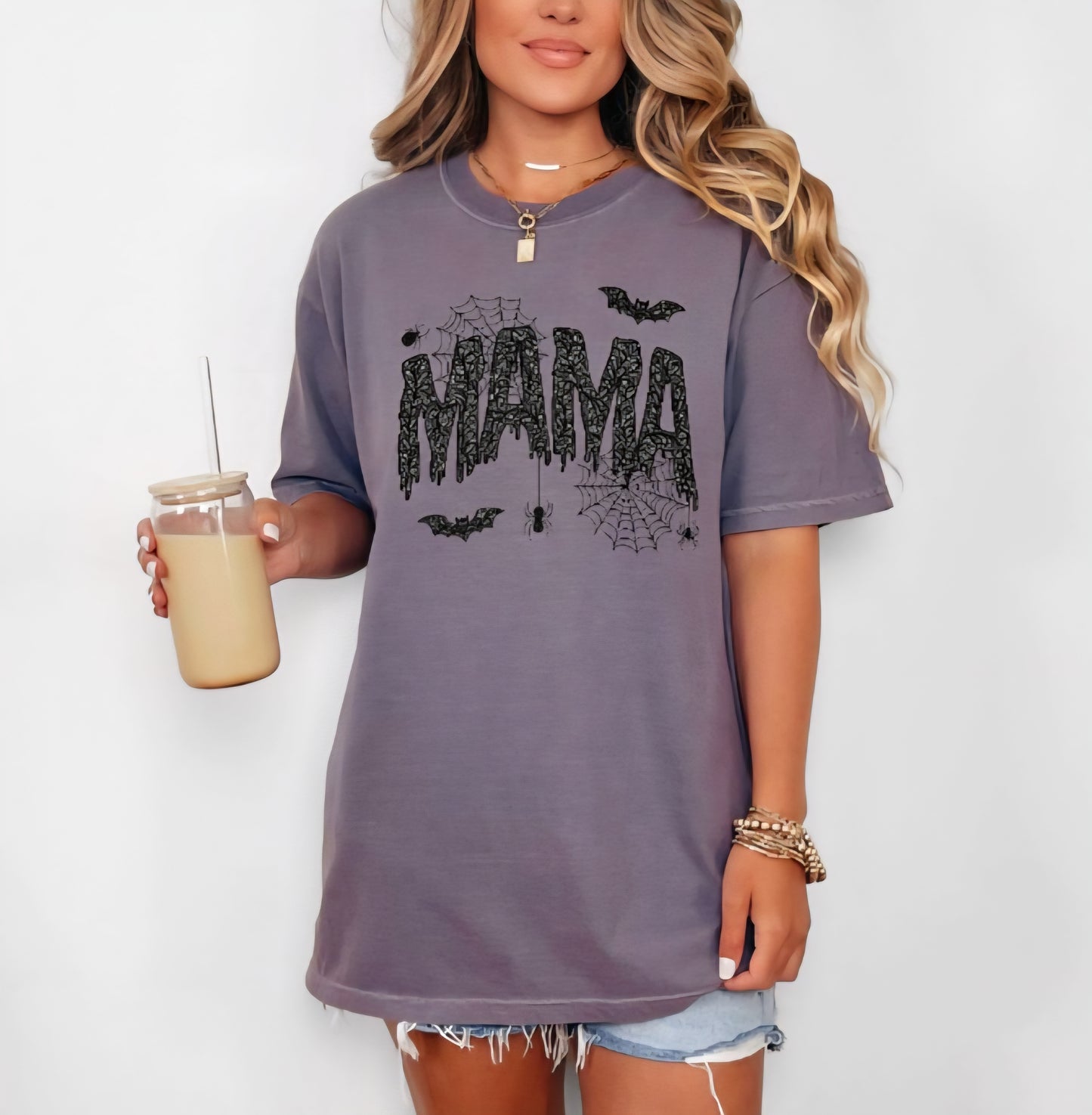 Mama Halloween Bats Comfort Colors C1717 T-shirt