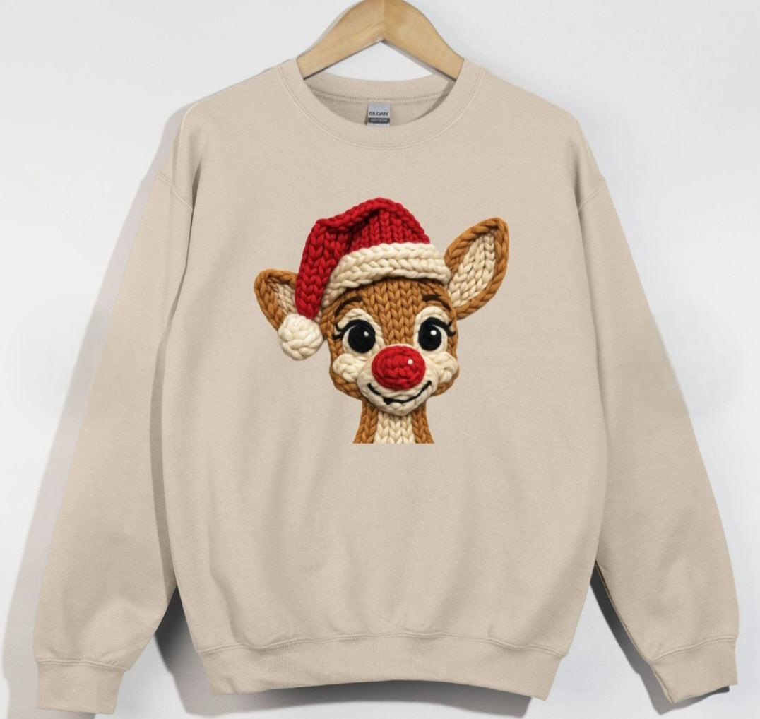 π Cozy Christmas Reindeer Crewneck β Gildan Unisex Sweatshirt π