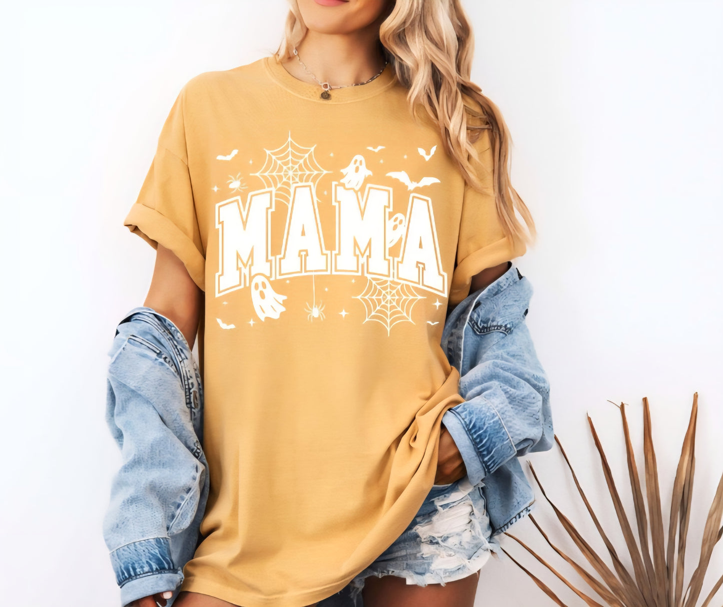 Mama Halloween Ghost T-shirt White Print