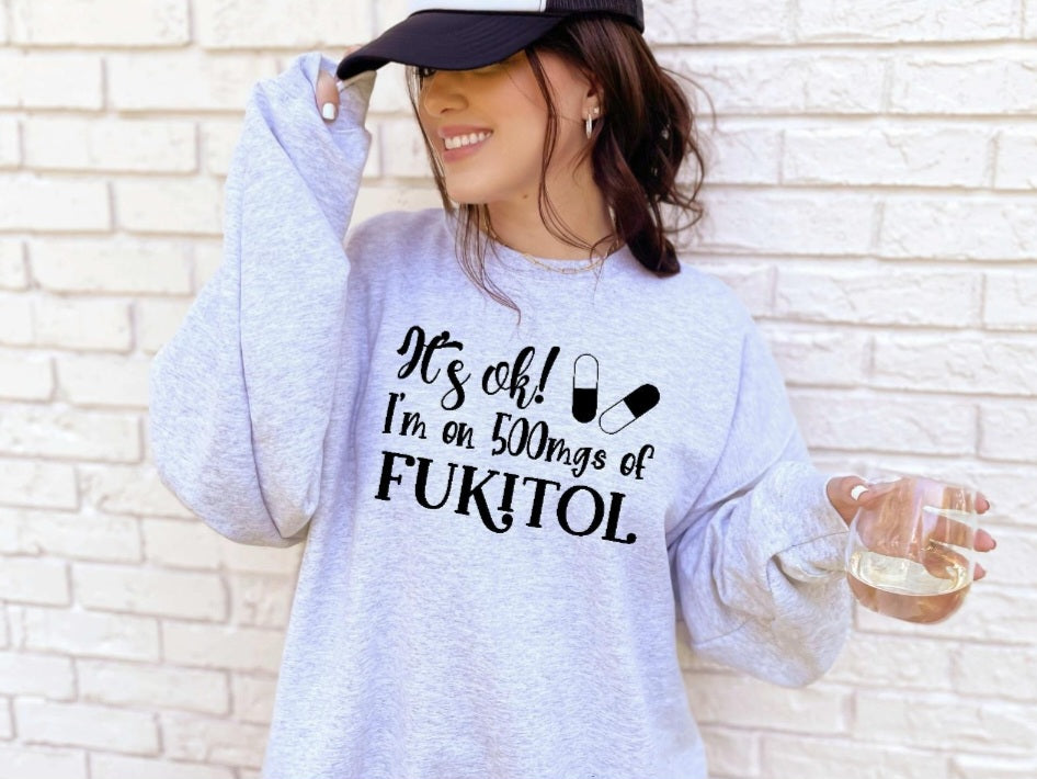 500 MG of Fukitol Ash Gray Crewneck sweatshirt or tshirt