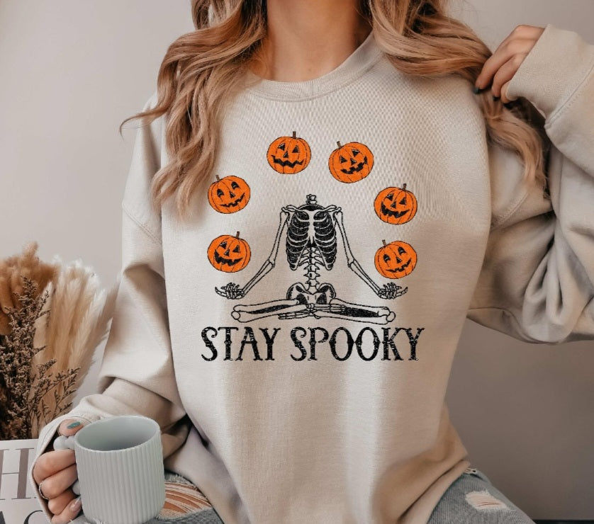 Stay spooky pumpkin head sweatshirt