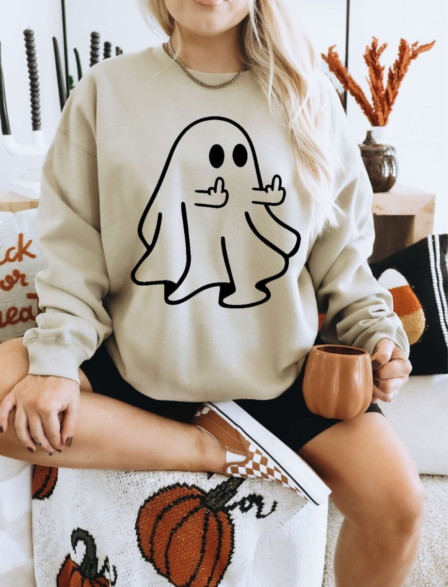 Happy Ghost Crewneck Sweatshirt Or T-shirt