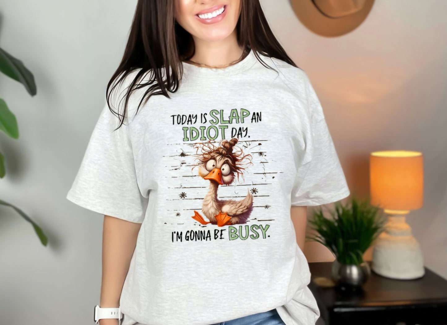 Today Is Slap An Idiot Day Funny Crewneck sweatshirt or tshirt